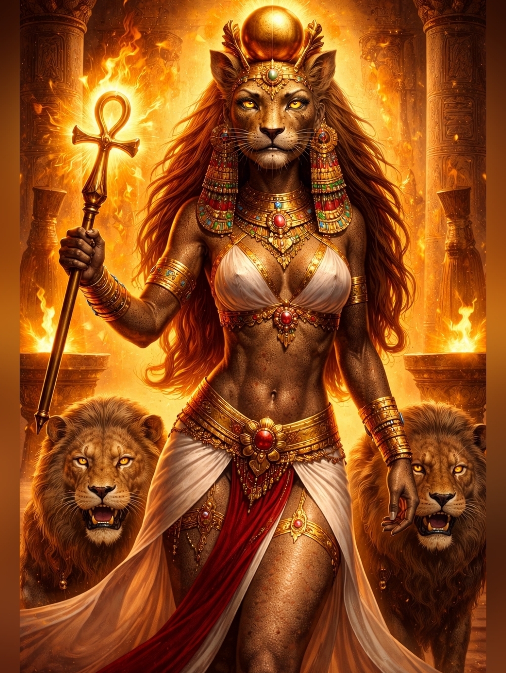 Egyptian Goddess Sekhmet Art Print 8x10 Frame - Picture 2 of 2